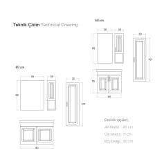 Shower Loren 60 cm Banyo Dolabı