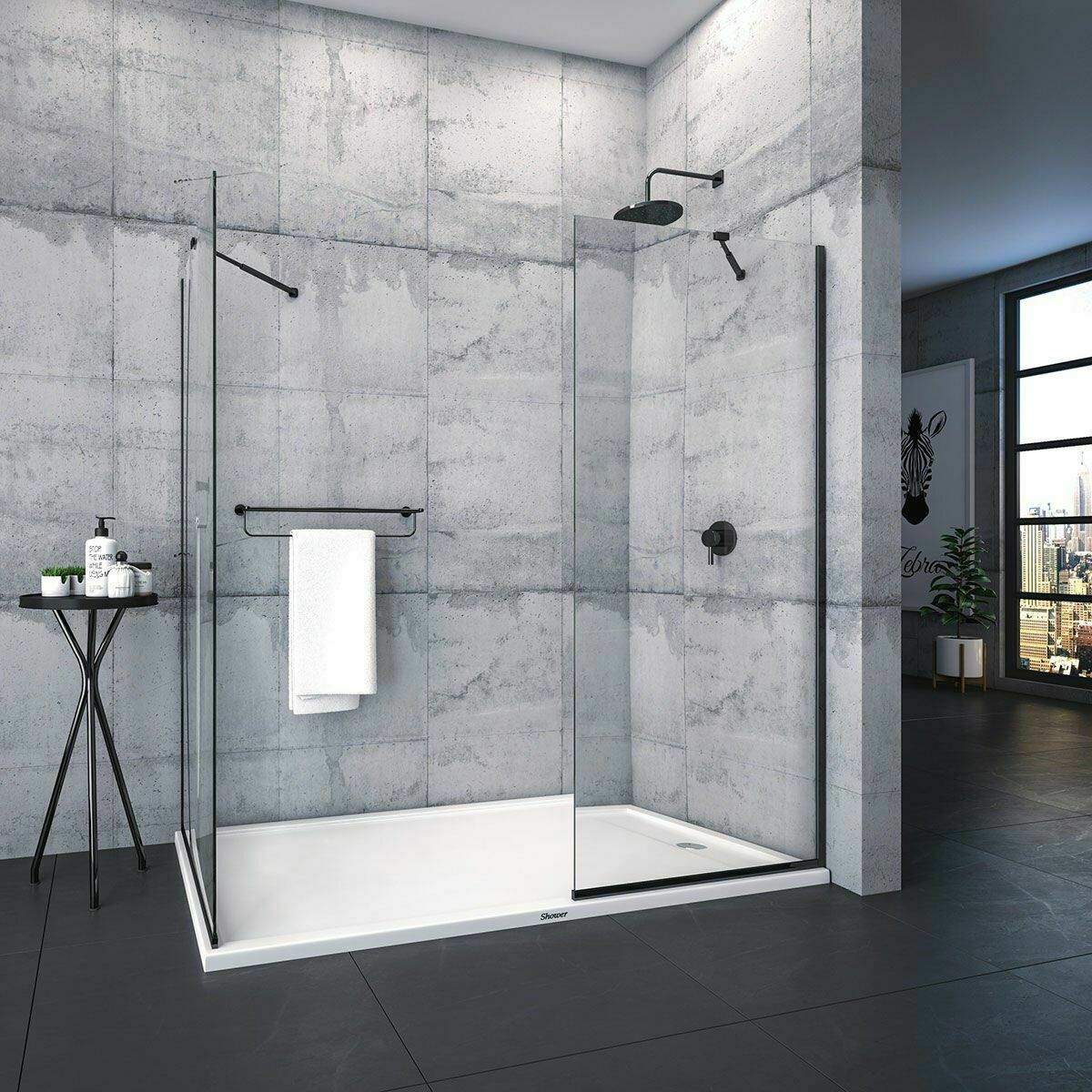 Shower Joy 90x160 2 Sabit Ön Cephe Girişli Yan Panelli Tekne Üzeri Kabin