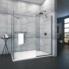 Shower Joy 90x160 2 Sabit Ön Cephe Girişli Yan Panelli Tekne Üzeri Kabin