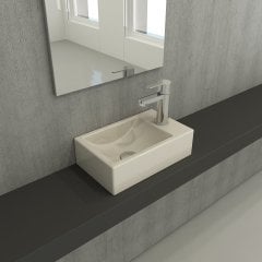 Bocchi | Milano 37 cm Lavabo Sağ Parlak Bisküvi