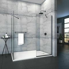 Shower Joy 90x190 2 Sabit Ön Cephe Girişli Yan Panelli Tekne Üzeri Kabin
