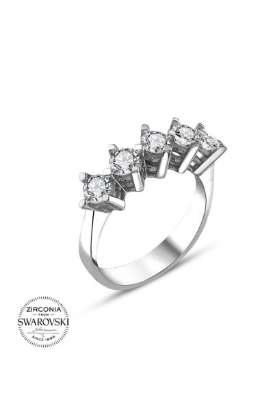 Orijinal Swarovski Pırlanta Modeli Beştaş 925 Gümüş Yüzük