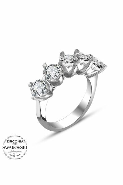 Orijinal Swarovski Pırlanta Model Beştaş 925 Gümüş Yüzük