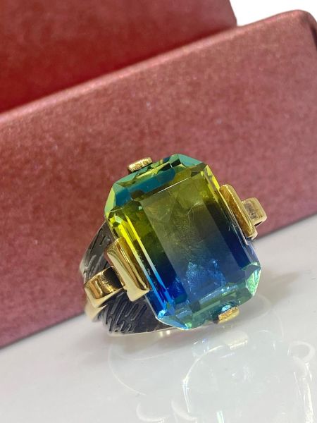 El Üretim Doğal Alexandrite Taş Otantik 925 Ayar Gümüş Yüzük