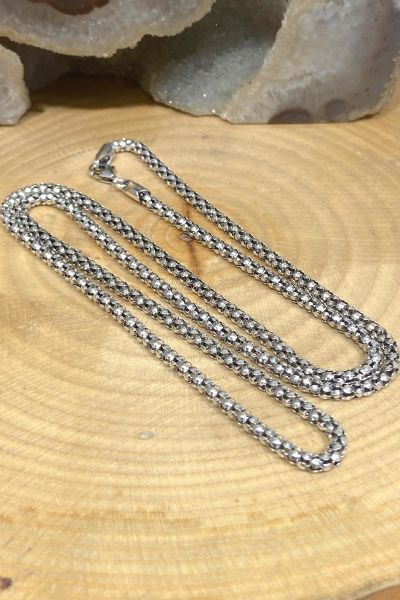 Pop Corn Çağatay Zinciri Kalın 3.2 mm 925 Gümüş Kolye