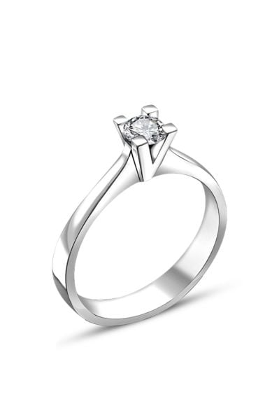 Swarovski Sertifikalı 3 mm Tektaş 925 Gümüş Yüzük