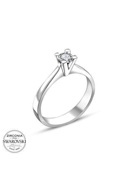 Swarovski Sertifikalı 3 mm Tektaş 925 Gümüş Yüzük