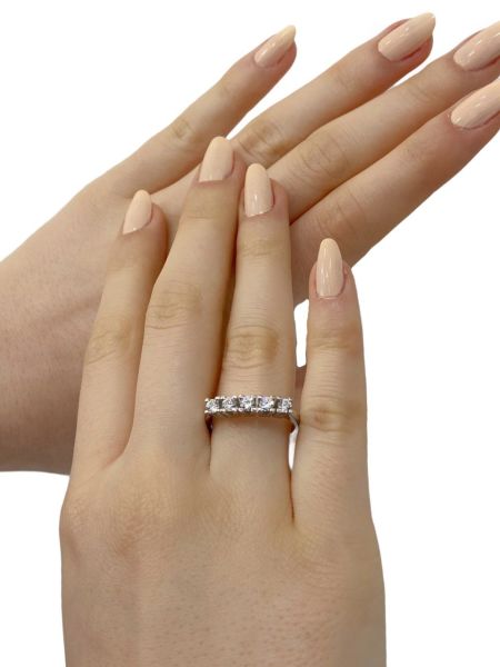 Sertifikalı Swarovski Beş Taş 925 Gümüş Yüzük