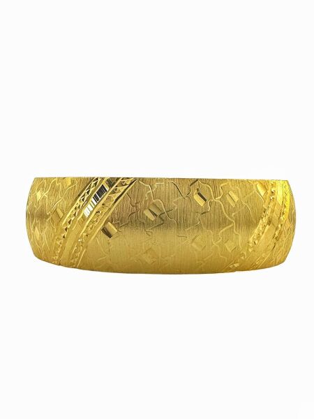 925 Ayar Gümüş Altın Kaplama Balkanlı Modeli 20 mm Bilezik 6.4 boy