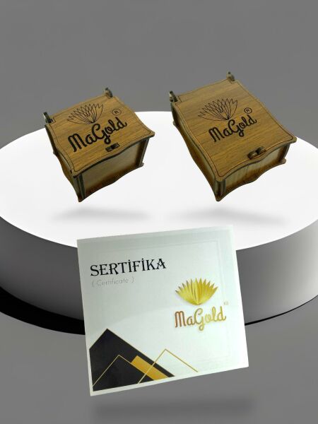 Pırlanta Modeli Kraliçe Tacı Baget Taşlı Tragus Küpe 14 Ayar Altın