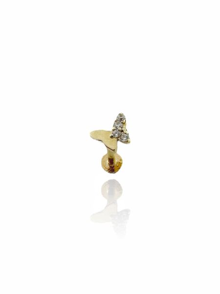 Minik Kelebek Tragus Küpe 14 Ayar Altın
