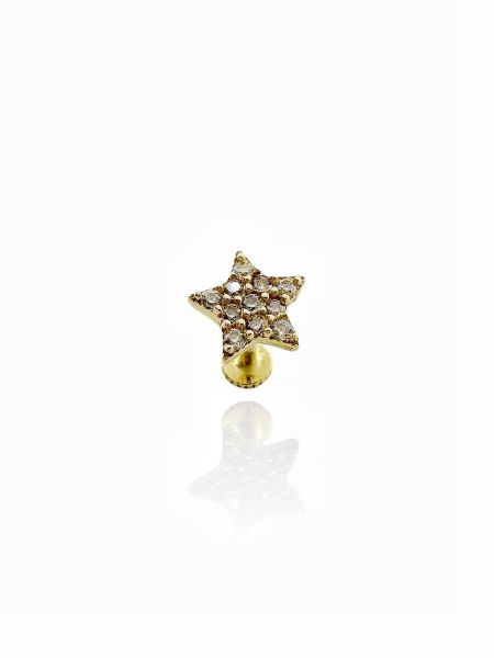 Yıldız Tragus Küpe 14 Ayar Altın