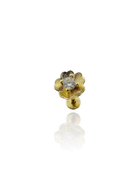 Gül Tragus Küpe 14 Ayar Altın