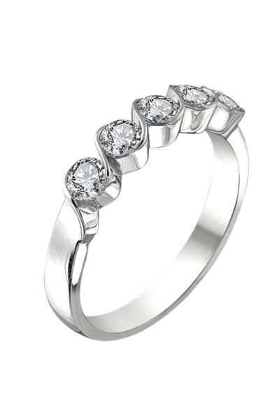 Sertifikalı Swarovski Beş Taş 925 Gümüş Yüzük
