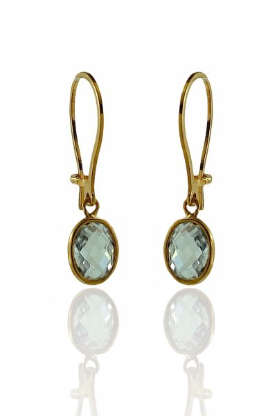 Minik Oval Zirkon Taş Sallantılı Günlük 925 Gümüş Küpe