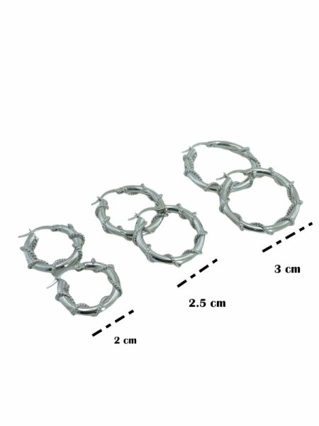 3 cm Beyaz Rodyum Üst Kalite Sarmaşık Gümüş Halka Küpe