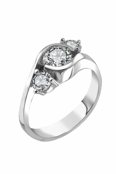 Sertifikalı Swarovski Tria 3 Üç Taş 925 Gümüş Yüzük