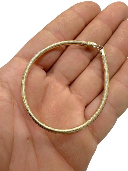 Lastik Değil 14 Ayar Altın Taşsız Günlük Her Bileğe Uygun Unisex Bileklik