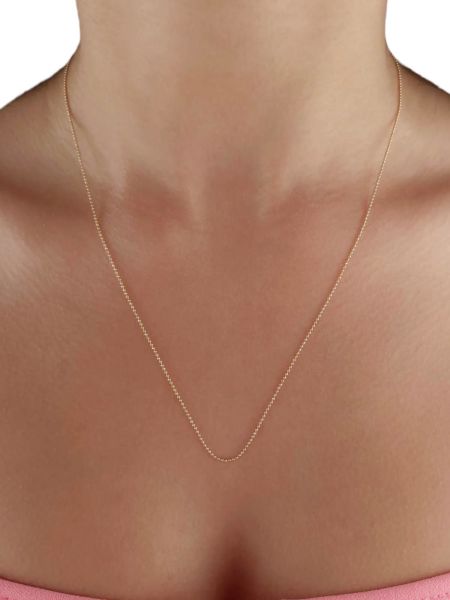 14 Ayar Altın İnce Top Top  Zincir Kolye 45 cm