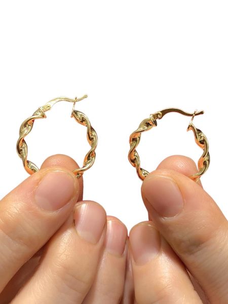 8 Ayar Klasik Burgu Orta Boy Günlük Altın Küpe