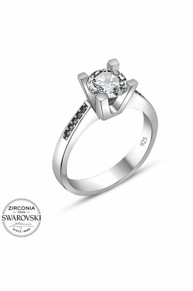 Sertifikalı Swarovski Pırlanta Montür 925 Gümüş Yüzük