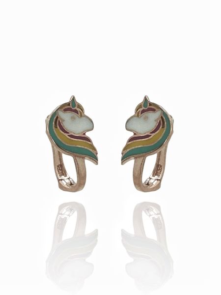 925 Gümüş Unicorn Rosegold Bebek Çocuk Küpesi
