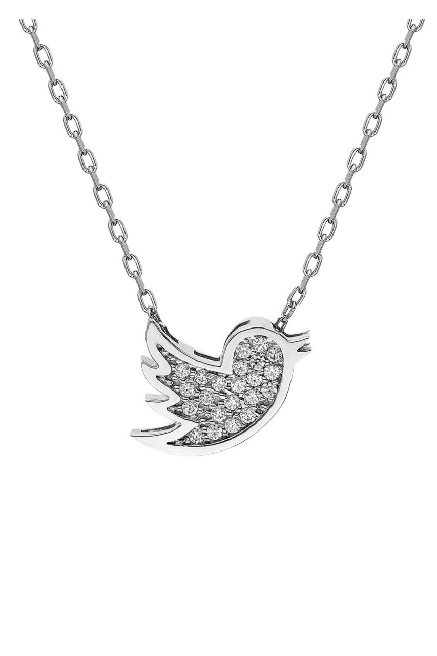 Sertifikalı Swarovski Taş Serçe Kuş 925 Gümüş Kolye