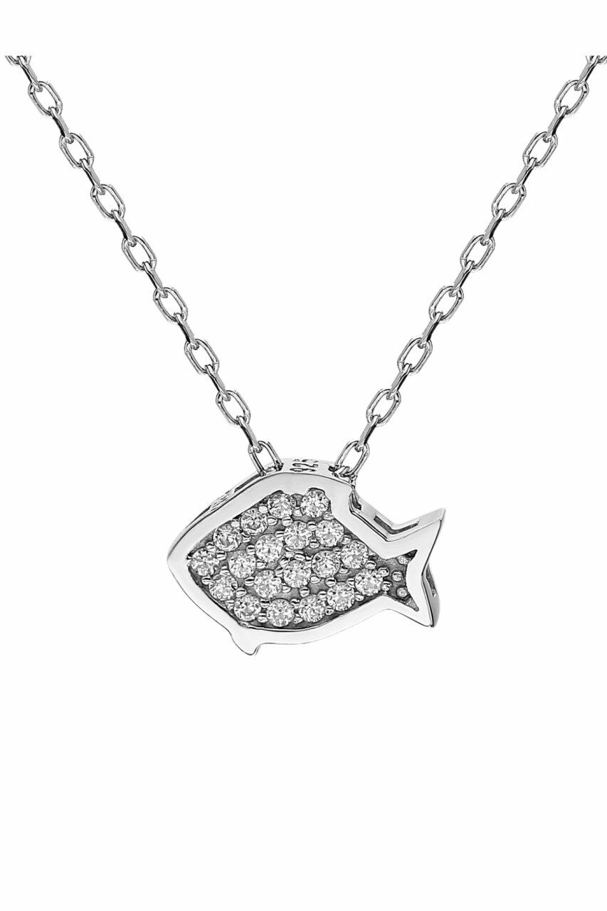 Sertifikalı Swarovski Taş Minik Balina 925 Gümüş Kolye