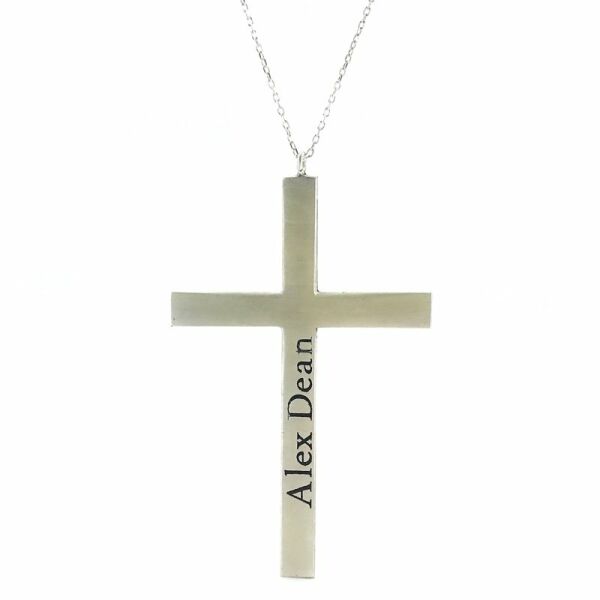HAÇ CROSS İSİM YAZILIR TASARIM GÜMÜŞ KOLYE
