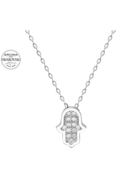 Sertifikalı Swarovski Taşlı Minik El 925 Gümüş Kolye