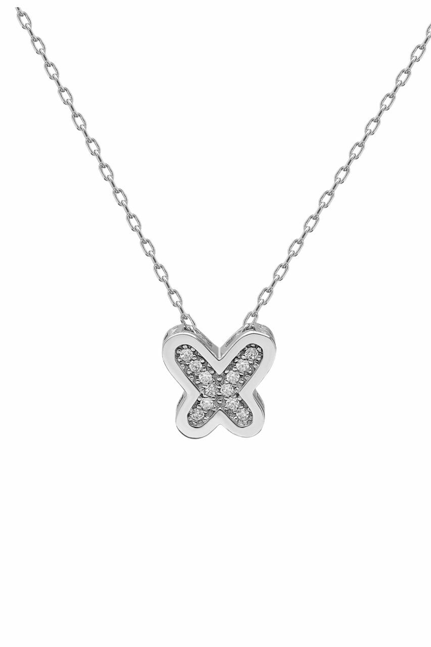 Sertifikalı Swarovski Taş Minik Kelebek 925 Gümüş Kolye
