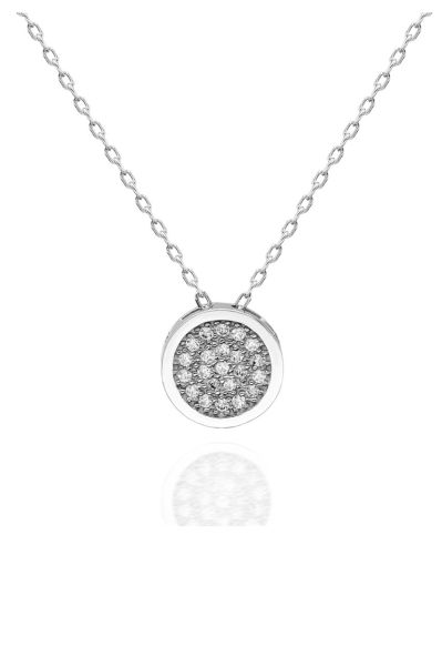 Sertifikalı Swarovski Taşlı Daire 925 Gümüş Kolye