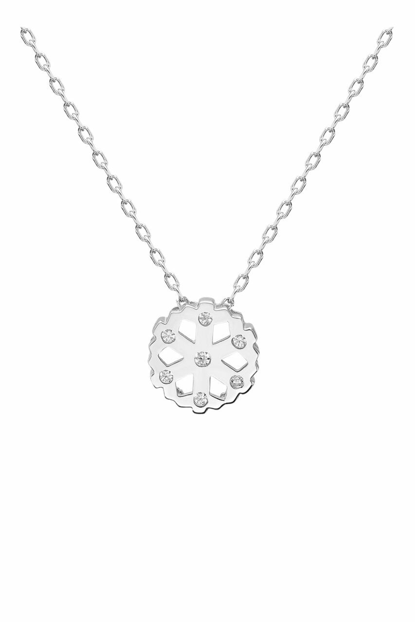 Sertifikalı Swarovski Taşlı Kartanesi 925 Gümüş Kolye