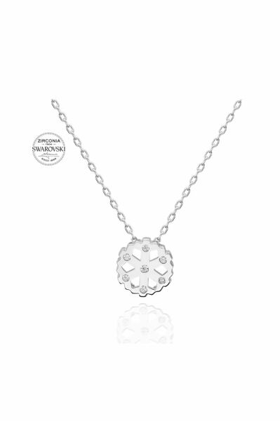 Sertifikalı Swarovski Taşlı Kartanesi 925 Gümüş Kolye