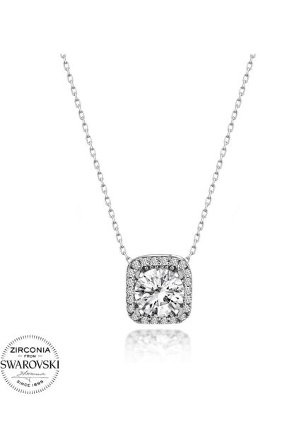 Sertifikalı Swarovski 3.00 Carat Tektaş 925 Gümüş Kolye