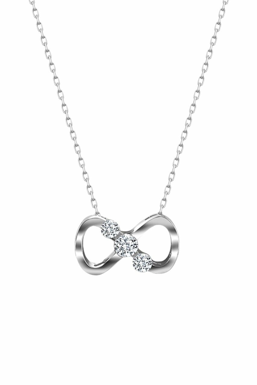 Sertifikalı Swarovski Taşlı Küçük Sonsuzluk  925 Gümüş Kolye
