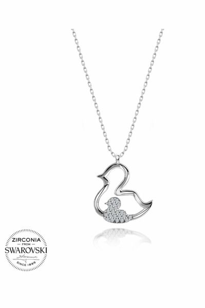 Sertifikalı Swarovski Taşlı Civciv Annelik 925 Gümüş Kolye
