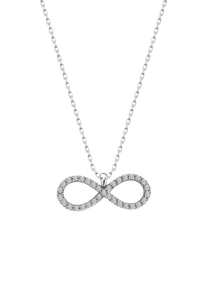 Sertifikalı Swarovski Taşlı Sonsuzluk 925 Gümüş Kolye