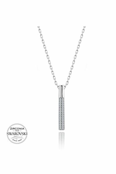 Swarovski Taşlı Sertifikalı Bar Cubik Çubuk 925 Gümüş Kolye