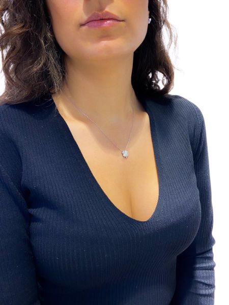 Swarovski Taşlı Sertifikalı Dört Yaprak Yonca 925 Gümüş Kolye