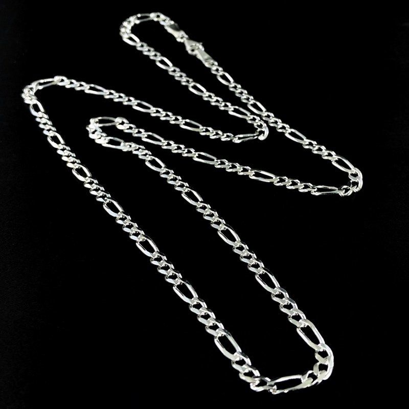 Figaro Model 4 mm 12 gr En Popüler Erkek Zinciri Gümüş Kolye