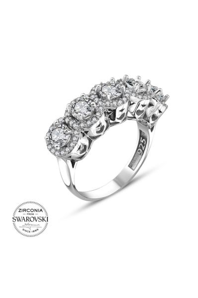 Orijinal Swarovski Üst Kalite Beştaş 925 Gümüş Yüzük