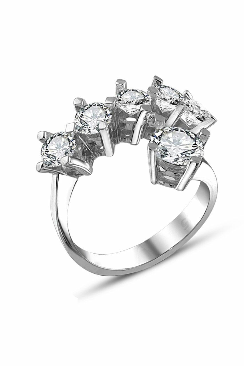 Orijinal Swarovski Tek Taş Beştaş 925 Gümüş Yüzük