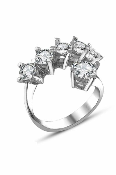 Orijinal Swarovski Tek Taş Beştaş 925 Gümüş Yüzük