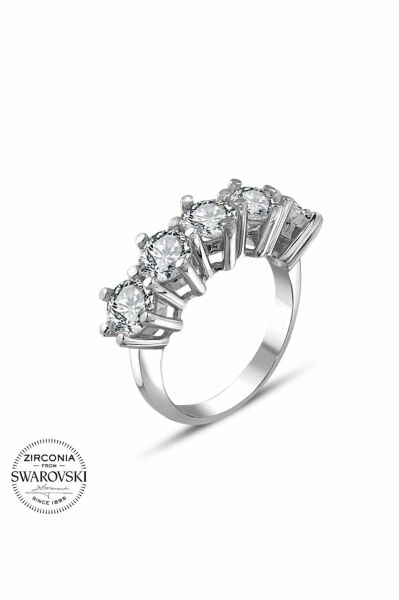Orijinal Swarovski 6 Tırnak Beştaş 925 Gümüş Yüzük