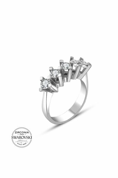 Orijinal Swarovski Pırlanta Modeli Beştaş 925 Gümüş Yüzük