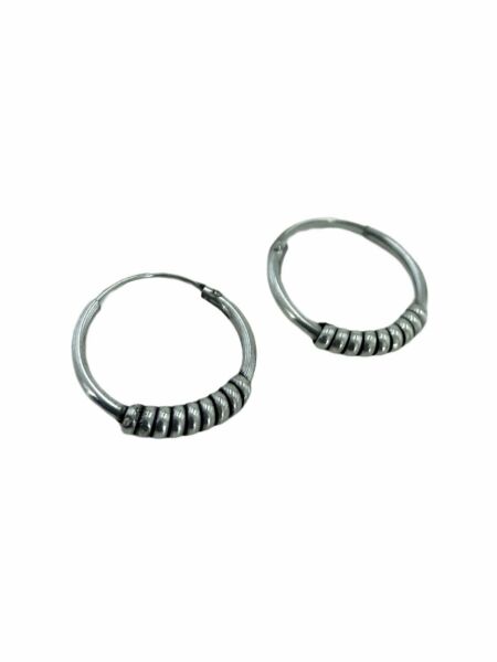 18 mm Oksitli Spor Taşsız Unisex 925 Gümüş Halka Küpe