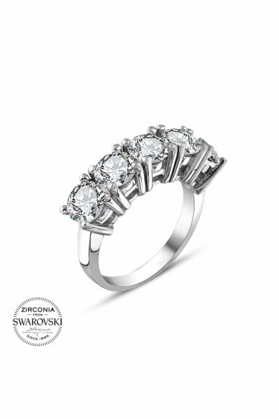 Orijinal Swarovski Pırlanta Modeli Beştaş 925 Gümüş Yüzük
