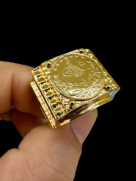 Şövalye Kasa 22 Ayar Reşat Tuğra Çeyrek Altınlı Altın Erkek Yüzük