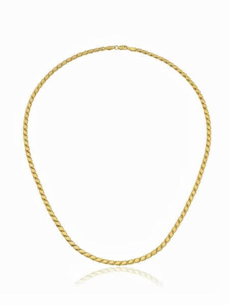 Halep Pullu Arpa Zincir 3 mm 14 Ayar Altın Kolye 50 cm